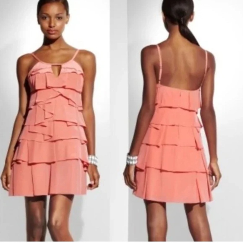 BCBGMaxAzria Coral Backless Layered Dress